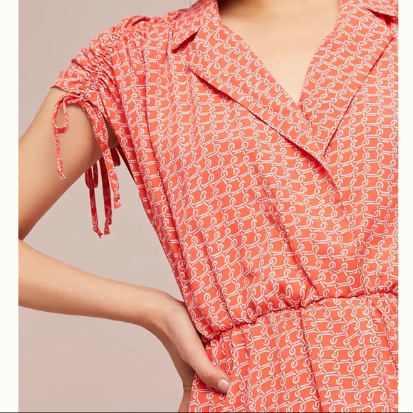 Anthro Maeve Ruched Wrap Shirtdress S - Picture 11 of 11